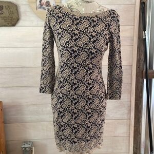 As U Wish Blue Tan Dress M